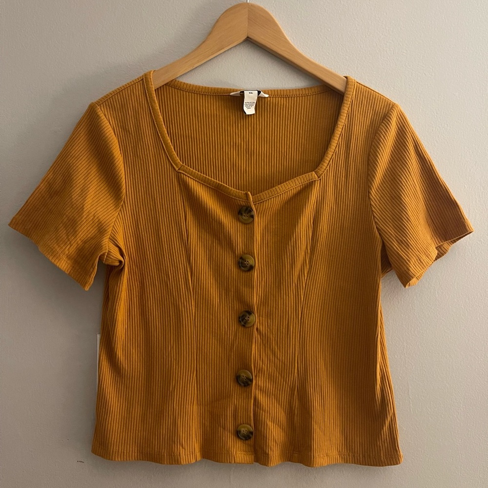Mustard crop top